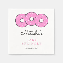 Roze Donuts Illustratie Baby shower Sprinkle Servet