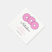 Roze Donuts Illustratie Baby shower Sprinkle Servet (Hoek)