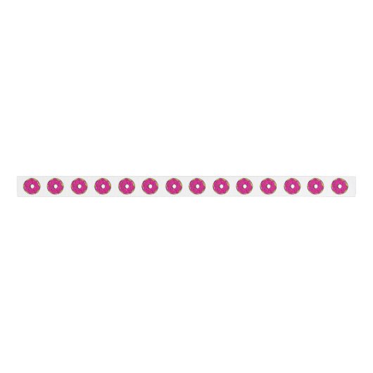 Roze Donuts Kids verjaardagsfeestje taart Grosgrain Lint (Voorkant)