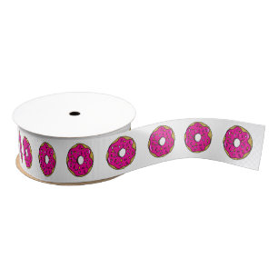 Roze Donuts Kids verjaardagsfeestje taart Grosgrain Lint