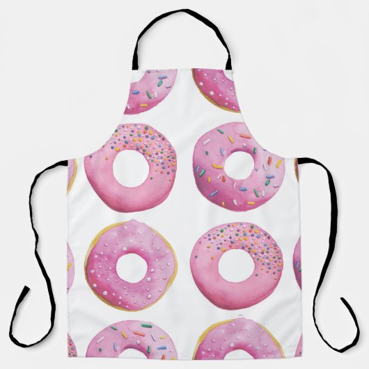Roze donuts, kleurrijk suiker topping patroon. schort (Voorkant)