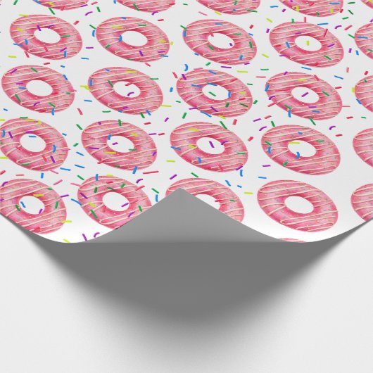 Roze Donuts met sprinkhaan Cadeaupapier (Hoek)
