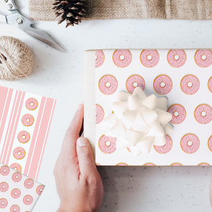 Roze Donuts ontwerp Inpakpapier Vel