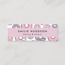 Roze Donuts, Paarse Donuts, koekjeswinkel, banketb Mini Visitekaartje