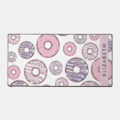 Roze Donuts, Paarse Donuts, Sprinkles, Jouw naam Bureaumat (Voorkant)