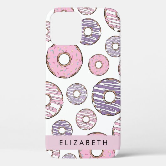 Roze Donuts, Paarse Donuts, Sprinkles, Jouw naam Case-Mate iPhone Case (Achterkant)