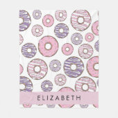 Roze Donuts, Paarse Donuts, Sprinkles, Jouw naam Fleece Deken (Voorkant)