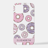 Roze Donuts, Paarse Donuts, Sprinkles, Jouw naam iPhone Hoesje (Achterkant)