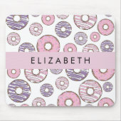 Roze Donuts, Paarse Donuts, Sprinkles, Jouw naam Muismat (Voorkant)