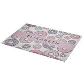 Roze Donuts, Paarse Donuts, Sprinkles, Jouw naam Snijplank (Hoek)