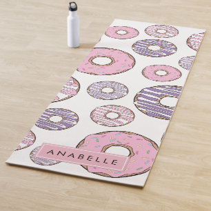 Roze Donuts, Paarse Donuts, Sprinkles, Jouw naam Yogamat
