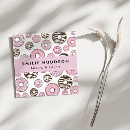 Roze Donuts, witte donuts, koekjeswinkel, gebak Vierkante Visitekaartje