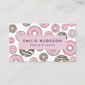 Roze Donuts, witte donuts, koekjeswinkel, gebak Visitekaartje (Voorkant)