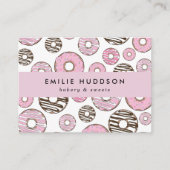Roze Donuts, witte donuts, koekjeswinkel, gebak Visitekaartje (Voorkant)