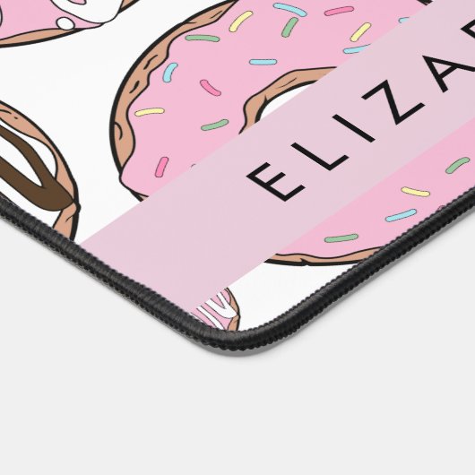 Roze Donuts, Witte Donuts, Sprinkles, Jouw naam Bureaumat (Hoek)