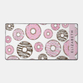Roze Donuts, Witte Donuts, Sprinkles, Jouw naam Bureaumat (Voorkant)