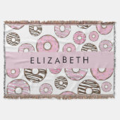 Roze Donuts, Witte Donuts, Sprinkles, Jouw naam Deken (Voorkant)