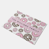 Roze Donuts, Witte Donuts, Sprinkles, Jouw naam Deurmat (Schuin)