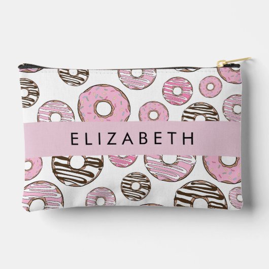 Roze Donuts, Witte Donuts, Sprinkles, Jouw naam Etui (Achterkant)