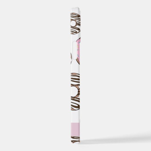 Roze Donuts, Witte Donuts, Sprinkles, Jouw naam iPhone Hoesje (Rechterkant)