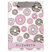 Roze Donuts, Witte Donuts, Sprinkles, Jouw naam Klembord (Voorkant)
