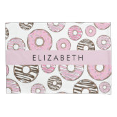 Roze Donuts, Witte Donuts, Sprinkles, Jouw naam Kussensloop (Voorkant)