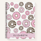 Roze Donuts, Witte Donuts, Sprinkles, Jouw naam Notitieboek (Voorkant)