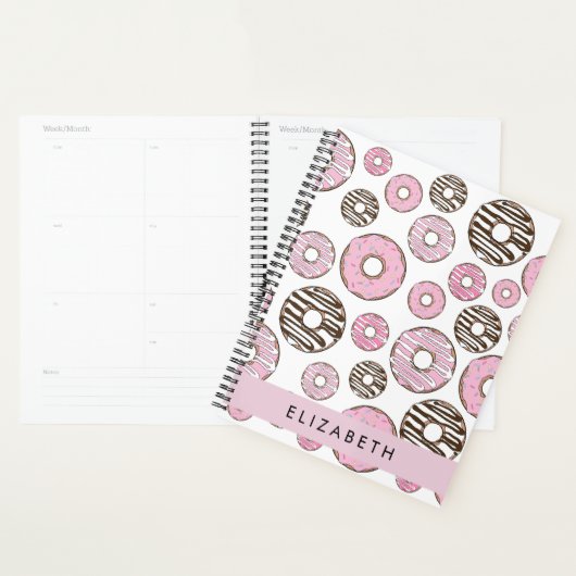 Roze Donuts, Witte Donuts, Sprinkles, Jouw naam Planner (Display)