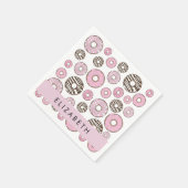 Roze Donuts, Witte Donuts, Sprinkles, Jouw naam Servet (Hoek)