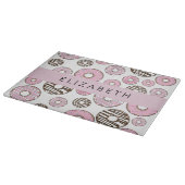 Roze Donuts, Witte Donuts, Sprinkles, Jouw naam Snijplank (Hoek)