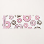 Roze Donuts, Witte Donuts, Sprinkles, Jouw naam Yogamat (Achterkant (horizontaal))