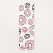 Roze Donuts, Witte Donuts, Sprinkles, Jouw naam Yogamat (Voorkant)
