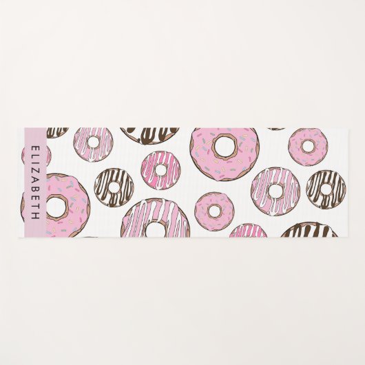 Roze Donuts, Witte Donuts, Sprinkles, Jouw naam Yogamat (Voorkant (horizontaal))