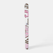 Roze Donuts, Witte Donuts, Strooisel, Je Naam iPhone 16 Hoesje (Linkerkant)