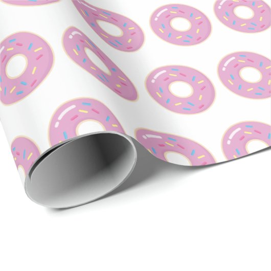 Roze Donuts Wrapping Paper Gift Wrap Doughnoten Cadeaupapier (Rol Hoek)