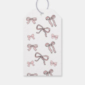 Roze Doodle Bow Baby Meisje 1e Verjaardag Favoriet Cadeaulabel (Achterkant)