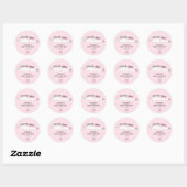 roze Doodle Cloud Bedankt Ronde Sticker (Vel)