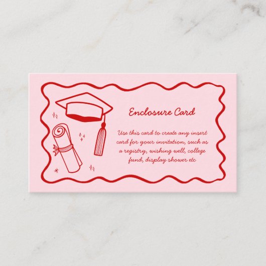 Roze Doodle Enclosure Kaart Custom Insert Afstudee (Voorkant)