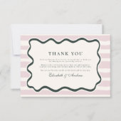 Roze Doodle Golvende Frame Bruiloft Bedankkaart (Voorkant)