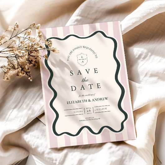 Roze Doodle Golvende Frame Huwelijk Save The Date