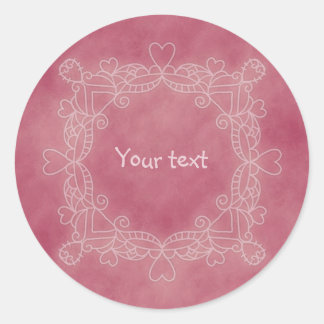 Roze doodle ontwerp ronde sticker
