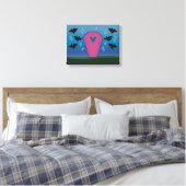 Roze doodskist canvasprint canvas afdruk (Insitu (Slaapkamer))