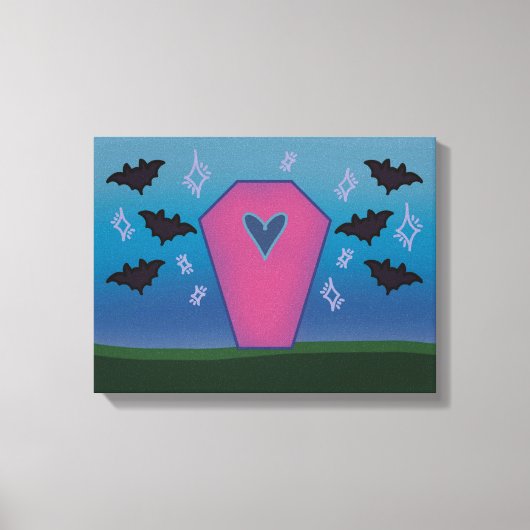 Roze doodskist canvasprint canvas afdruk (Voorkant)