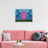 Roze doodskist canvasprint canvas afdruk (Insitu (Woonkamer))