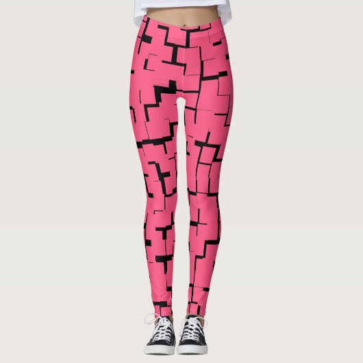 Roze doolhof Leggings, Yoga, Fitness, Modern Desig Leggings (Voorkant)