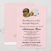 Roze doop- en doopuitnodigingen voor meisjes PINK  Kaart (Voorkant / Achterkant)