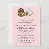 Roze doop- en doopuitnodigingen voor meisjes PINK  Kaart (Voorkant)