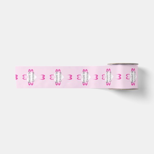Roze doop favor lint voor meisjes (Voorkant)