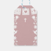 Roze doop favor tag cadeaulabel (Achterkant)