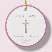 Roze | Doop Keepsake Keramisch Ornament